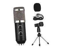 BAZEITFLOW Micrófono Profesional de Condensador con Función de Eco Reverberante y Soporte para Grabación Transmisión y Podcasting Negro