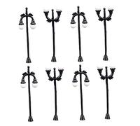 BAZEITFLOW Modelo De Farola Mini Decorativa De Plástico, Set De 8 Piezas Estilos Aleatorios, Luces Modelo De Alumbrado Público para Maquetas, Jardinería y Decoración De Escritorio