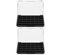 BAZEITFLOW Paleta Vacía de Sombras de Ojos de 24 Ranuras Resistente al Desgaste y Recargable, Estuche Transparente de As y Abs para Viaje y Citas Profesionales, Paquete de 2 Unidades