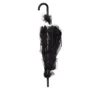 BAZEITFLOW Paraguas de Encaje para Novia Negro, Accesorio para Fotos de Boda, Disfraz de Dama y Objeto de Representación Escénica, Sombrilla Ligera y Versátil para Eventos Nupciales