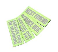 BAZEITFLOW Parche para Arnés De Perro De Servicio Reflectante Resistente Al Desgaste, Nailon Portátil 4 Piezas, Accesorios para Mascotas Uso Nocturno para Perros De Servicio
