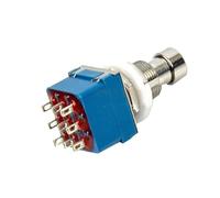 BAZEITFLOW Pedal de Efectos para Guitarra 3Pdt True Bypass Metálico Azul 9 Pines Interruptor de Pie para Recablear Pedales Vintage y Control de LED Compatible Procesadores de Efectos