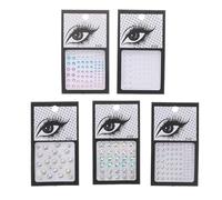 BAZEITFLOW Pegatinas Adhesivas de Joyas Faciales Gemas de Imitación y Perlas 5 Hojas Surtidas Formas Variadas para Maquillaje Uñas y Decoración Corporal