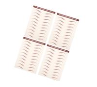 BAZEITFLOW Pegatinas Impermeables para Cejas Realistas 3d Tecnología de Transferencia de Agua, Adhesivo Natural y Resistente al Sudor, Paquete de 4 Hojas para Maquillaje Femenino