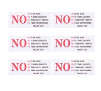 BAZEITFLOW Pegatinas para Buzón Exterior No Correo Basura, 3 Hojas 6 Calcomanías Autoadhesivas de Pvc Impermeables y Resistentes para Uso Doméstico y Comercial, Señal Adhesiva Protectora