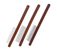 BAZEITFLOW Peine Adecuado para Eliminar Pulgas y Pelo Suelto de Madera con Dientes Redondeados, Kit de 3 Piezas sin Dañar la Piel para Perros y Gatos para Aseo Diario