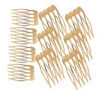 BAZEITFLOW Peines Laterales Cabello 10 Unidades Mini Tamaño Peine Lateral Francés Dorado Accesorios Mujer para Tocados Boda y Manualidades
