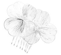 BAZEITFLOW Peineta Floral Plateada para Novia Peine Lateral de Flores Barroco Accesorio Cabello de Boda Adecuado para Peinados de Novia y Ocasiones Obsequios