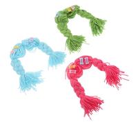 BAZEITFLOW Peluca para Mascotas 3 Piezas Colores Rosa Verde y Azul Accesorios para Disfraces de Perros y Gatos Pelucas Trenzadas Suaves para Cosplay y Fiestas Navideñas