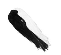 BAZEITFLOW Peluca Sintética Mitad Negra Mitad Clara Ajustable y Que Se Puede Planchar para Fiesta de Disfraces y Cosplay