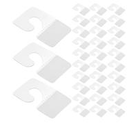 BAZEITFLOW Pestañas Colgantes Autoadhesivas Transparentes de Plástico PVC 360 Unidades para Exhibición Minorista Orificio para Etiquetas Ganchos Adhesivos para Colgar en Estantes y Empaques