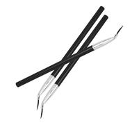 BAZEITFLOW Pinceles Delineadores de Ojos en Ángulo de Pelo de Caballo 3 Piezas Mango Largo Ergonómico, Herramienta Cosmética Multiusos para Maquillaje de Ojos y Labios, Portátil para Uso