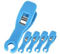 BAZEITFLOW Pinzas de Perforación Desechables 5 Piezas 8mm Diámetro Interno Clips Antideslizantes para Piercing Profesionales Uso en Salones y Tatuajes Azul