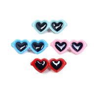 BAZEITFLOW Pinzas Pelo de Mascota Forma de Gafas de Corazón, Accesorio para Perros Pequeños, Paquete de 30 Piezas de Colores Variados para Fiestas y Uso Color Aleatorio Varios Estilos