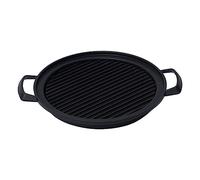 BAZEITFLOW Placa para Barbacoa y Ligera Sartén para Hornear con Redondeados Antihumo para Interior y Picnic Compatible con Cocina de Gas Portátil Negro