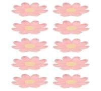 BAZEITFLOW Platos de Papel Desechables Margaritas Rosas Claras 18 CM Pack de 10 Unidades Platos Decorativos para Fiestas Infantiles Picnics y Cumpleaños Vajilla Floral para Primavera