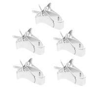 BAZEITFLOW Porta Comida para Pájaros y Comedero De Frutas para Loros Clips Duraderos De Metal Plata 5 Piezas para Jaula Accesorio Alimentación Aves Pequeñas