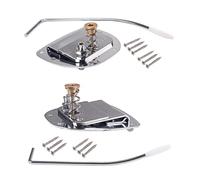 BAZEITFLOW Puente de Trémolo para Guitarra Eléctrica Jazz Sistema Ajustable de Alta Durabilidad Repuesto Compatible con Mustang y Modelos Clásicos Acabado Plata Brillante