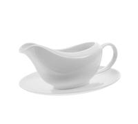 BAZEITFLOW Salsera de Porcelana Blanca con Plato Fácil de Limpiar para Salsas Aderezos y Dips Cocina