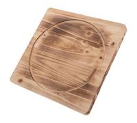 BAZEITFLOW Salvamanteles Cuadrado de Madera 28X28 CM Resistente al Calor Almohadilla Ignífuga para Barbacoa y Estufa de Leña Tapete Aislante Térmico Antideslizante para Uso Exterior en