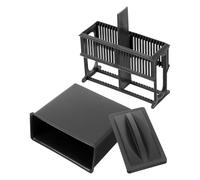 BAZEITFLOW Soporte para de Plástico con 24 Ranuras Tapa Gris Organizador Compacto para Laboratorio Frasco de Tinción y Almacenamiento de Muestras Caja Resistente para Laboratorio