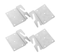 BAZEITFLOW Soportes Resistentes para Cabeceras de Cama 93 MM Conectores Metálicos Ocultos para Marcos de Madera Placas de Gancho Antideslizantes 4 Piezas para Muebles de Dormitorio