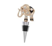 BAZEITFLOW Tapón de Vino de Aleación con Diseño de y Rhinestones Práctico y Reutilizable para Botellas Regalo para Fiestas y Celebraciones