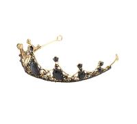 BAZEITFLOW Tiara No Deformable y Resistente al Desvanecimiento de Aleación Barroca Negra Decoración de Gemas de Imitación para Novia Adecuado para Fotos y Fiestas