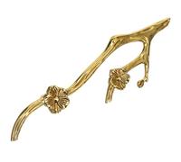 BAZEITFLOW Tiradores de Cajón de Latón Forma de Rama y Flor, Manijas para Muebles y Puertas de Gabinete, Aptos para Estanterías y Tocadores, Estilo Rústico y Moderno, Tamaño 5.90X1.65X0.98