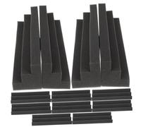 BAZEITFLOW Trampas de Graves Absorbentes de Sonido Trapezoidales 12 Pcs 7,5x7,5x30 Cm Espuma Acústica Negra Ignífuga para Insonorización de Paredes en Ktv Estudio y Cine en Casa