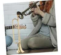 BAZEITFLOW Trumpeta para Estudiantes Instrumento Musical para Principiantes Diseño Ergonómico y Acabado para Aprendizaje y de Interés Musical Incluye Guantes y Trumpet Juvenil Color Dorado
