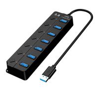 BAZEITFLOW USB Hub Multipuerto con y Botón Independiente Adaptador USB para Portátiles Indicador LED y Cable de Cobre Reforzado