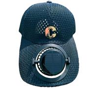 Bazi Cap New Solar Charging with Fan Cap Summer Extended Brim Mesh Breathable Sunscreen Couple Sunshade Tongue Gorros Hombre Azul, marine, talla única