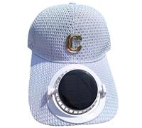 Bazi Cap New Solar Charging with Fan Cap Summer Extended Brim Mesh Breathable Sunscreen Couple Sunshade Tongue Gorros Hombre Azul, gris, talla única
