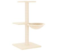 Baziroo Rascador con pilares rascadores de sisal, 46 x 44 x 72 cm, color crema Cat Toy Rascador para gatos