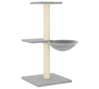 Baziroo Rascador con pilares rascadores de sisal, 46 x 44 x 72 cm, gris claro, muebles para gatos, juguetes para gatos
