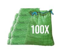 Bazko 100 bolsas de malla con cordón, 35 x 50 cm, 5 kg, color verde