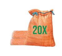 Bazko 20 bolsas de malla con cordón, 35 x 50 cm, 5 kg, color naranja