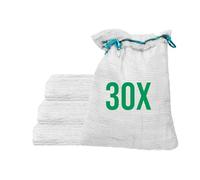 Bazko 30 sacos de malla con cordón, 35 x 50 cm, 5 kg, color blanco