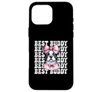 Bazo Best Buddy Boston Terrier para Perro, niña, mamá y Coqueta Carcasa para iPhone 16 Pro MAX