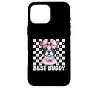 Bazo Best Buddy Boston Terrier para Perro, niña, mamá y Coqueta Carcasa para iPhone 16 Pro MAX