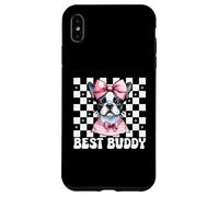 Bazo Best Buddy Boston Terrier para Perro, niña, mamá y Coqueta Carcasa para iPhone XS MAX