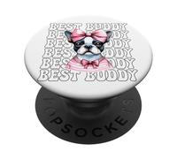 Bazo Best Buddy Boston Terrier para Perro, niña, mamá y Coqueta PopSockets PopGrip Adhesivo