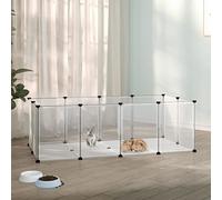 BAZZI Establo para conejos de interior, jaula transparente para conejos y cobayas, 144 x 74 x 46,5 cm, casa para conejos, casa para animales pequeños, jaula para hámsters, recinto para conejos, de