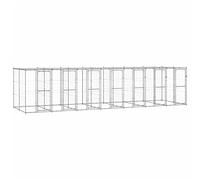 BAZZI Jaula para perros, jaulas para perros, jaula para perros, jaula para perros de exterior de acero galvanizado con techo, 16,94 m²