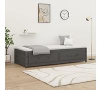 BAZZI Sofás cama, sofá cama, sofá cama, Dormeuse gris, 90 x 200 cm, de madera maciza de pino