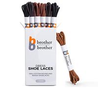 BB BROTHER BROTHER Dress Shoe Laces (7 Pairs) - Round Oxford Shoelaces for Dress Shoes Chukka - Waxed Shoe Strings in Dress Shoelaces 7 Pairs, 2 Black,2 Brown, 2 Dark Brown, 1 Tan - 30 inches