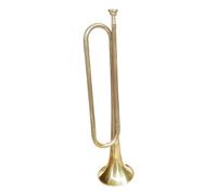 BB Bugle - Trompeta de caballería de latón amarillo con guantes, 47 cm, fácil de tocar para principiantes, niños, fiesta, orquesta