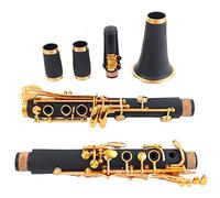 BB Clarinet Lacquer Gold 17 Keys Black Clarinete Clarinetes