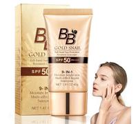 BB Cream 9 en 1, SPF 50+, CC Cream Con Caracol Dorado, Base Maquillaje, Base Ligera de Acabado Natural, Cobertura Modulable, Control de Brillos, Resistente al Agua, 40g